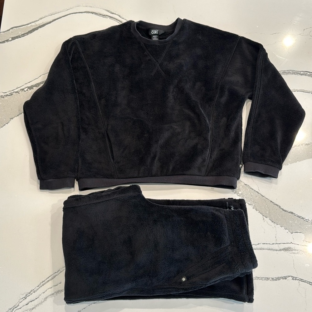 Athleta Girl Feelin’ Great Set Wide Leg Pants & Crewneck Sweatshirt Size M 8-10
